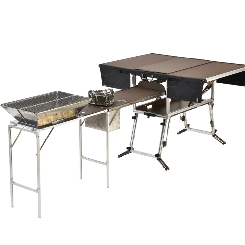 

Camp Aluminum Kitchen and Rv Kitchen Bulin C650-BBQ Outdoor Equipped Picnic Table Folding Camping Stove Camping Mobile Kitchen