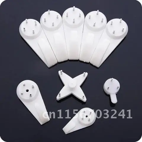 10pcs Seamless White Plastic Invisible Wall Mount Photo Picture Frame Nail Hook Hanger Hard Picture Frame Wall Hooks Nail