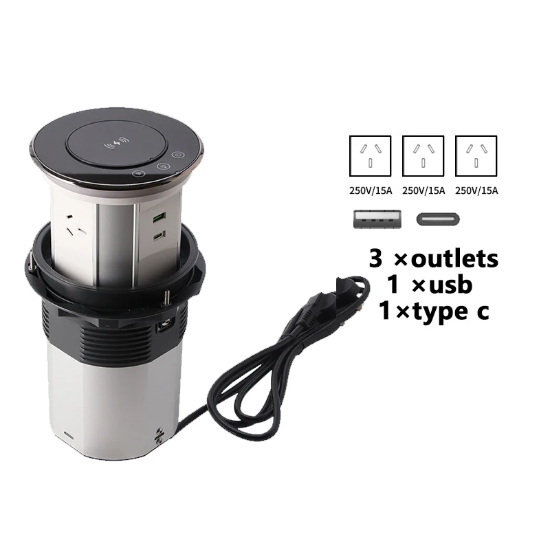 WIFI AU Pop Up Sockets Surface Table Hidden Socket with 4 USB Waterproof 15A 110V 240V 4000W Bluetooth Lifting Smart Tuya Socket