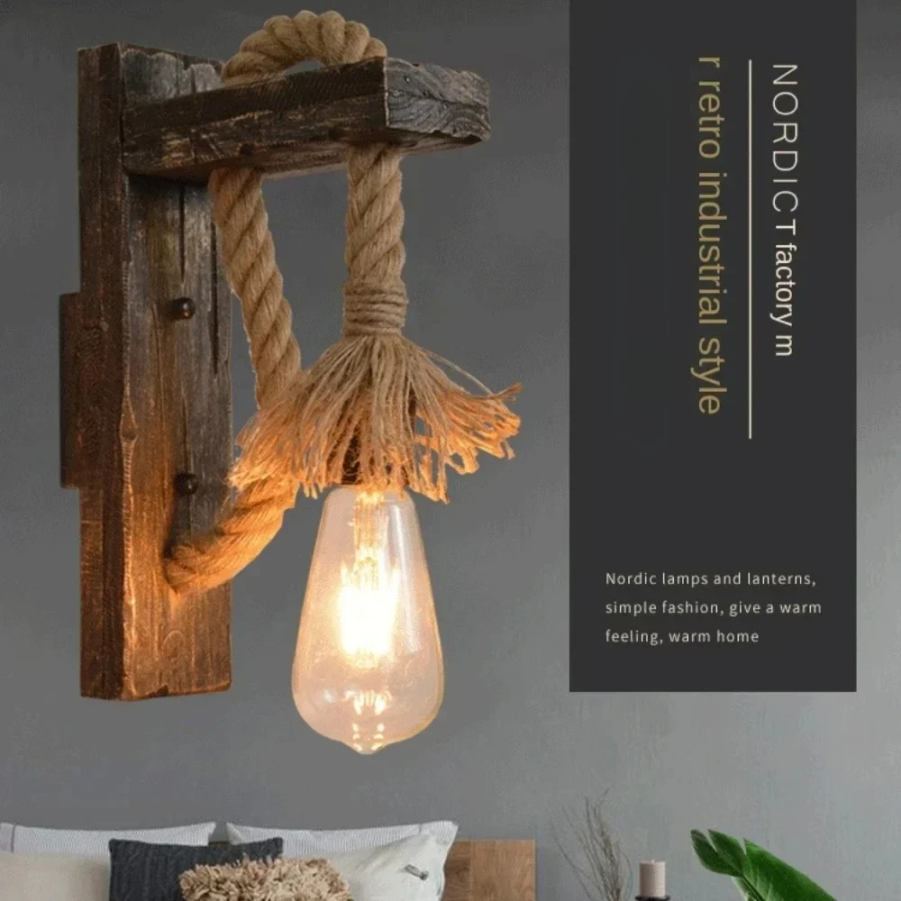 

Industrial Vintage Wood Wall Sconce Rustic Farmhouse Black Metal Light Fixture for Dining Room Bedroom Indoor Home Decor Lamp