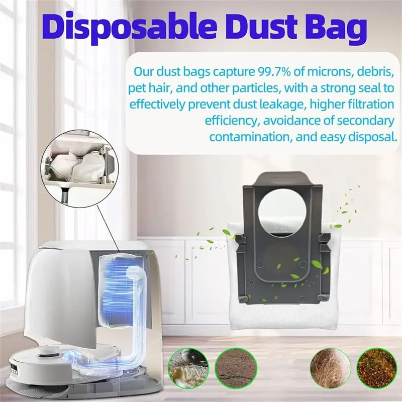 A04G-For Roborock Qrevo Curv/P20 Pro Robot Vacuum Cleaner Dual Main Side Brushes Hepa Filters Mop Pad Dust Bags