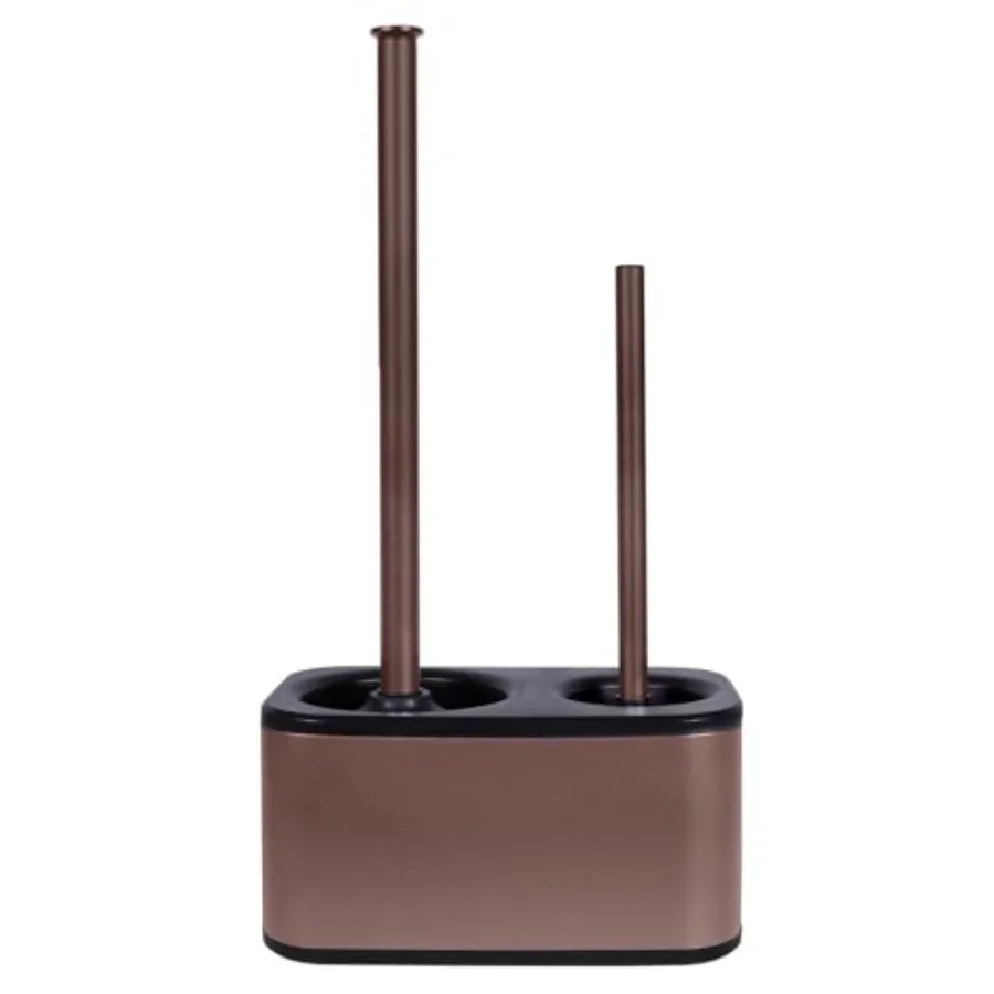 

Toilet Brush and Plunger Set with Holder Sleek Minimalist Modern Oil Rubbed Bathroom Accessories Toilet Plunger and Toilet Bowl