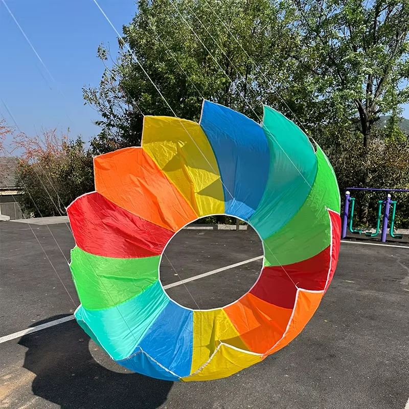 

Детский ручка 1,3 м, 3D вращающийся дракон, мягкий воздушный змей, круглый походный летающий змей, подходит для открытого пляжного парка