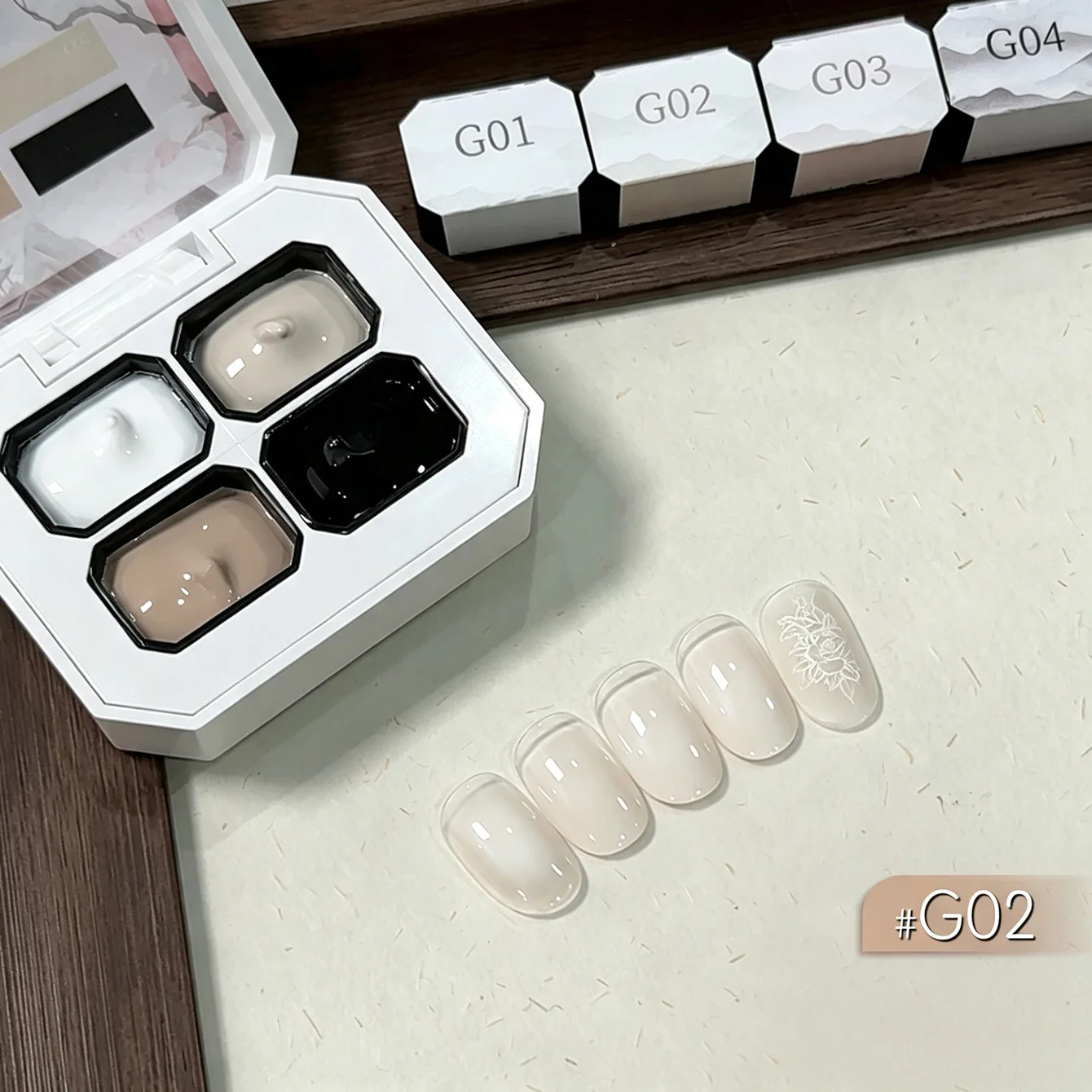 4-Farben-Nagellack-Gel-Nagel-Concealer offline Hochsättigendes Farbverlauf-Nagelkunst-Gel-Lack Weiße Nägel Schwarze Nägel – Detail 8