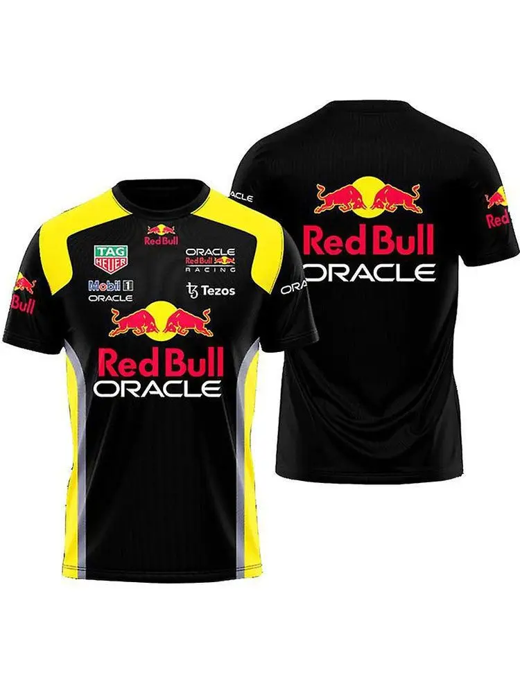 Red Bull Racing T-shirt Men Ready To Race Print Short Sleeve Motorcycle Fan Casual Sports Tee