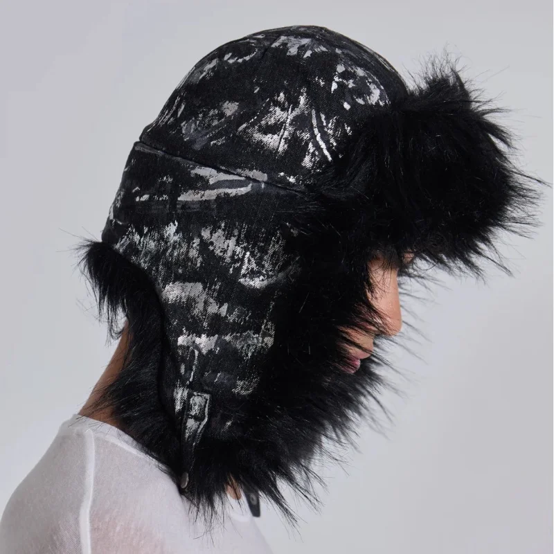 MWJLPWQ Autumn Winter Fashion Y2k High Street Ins New Style Hat Warm American Fur Design Personalized Loose Casual Tops 17578