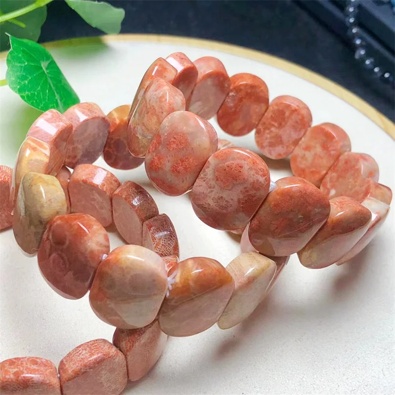 

Natural Coral Jade Bangle Women Elegant Crystal Healing Fengshui Energy Bangles Jewelry Gift 1pcs 15x20mm