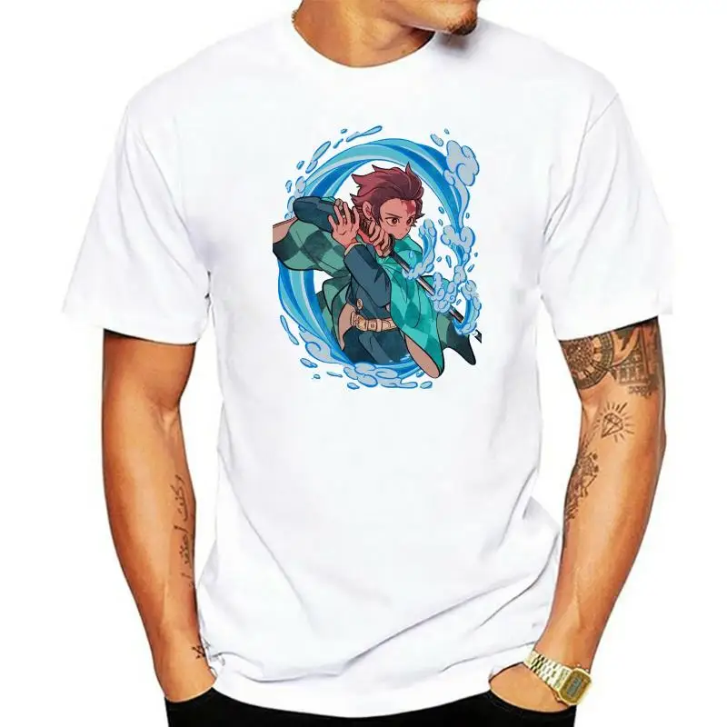 Demon Slayer Kimetsu No Yaiba Tanjiro Kamado Breath Of Water Black T-Shirt Superior Quality Tee Shirt