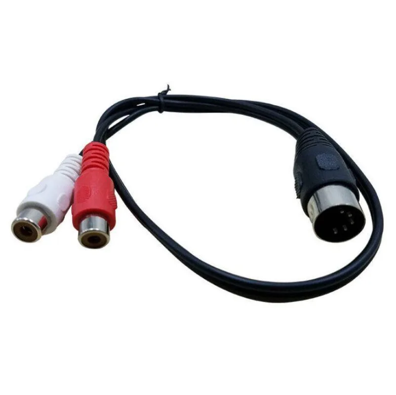 5-Core DIN 5-Pin AC 2RCA Female Lotus, Vintage Audio RCA Male Adapter Cable