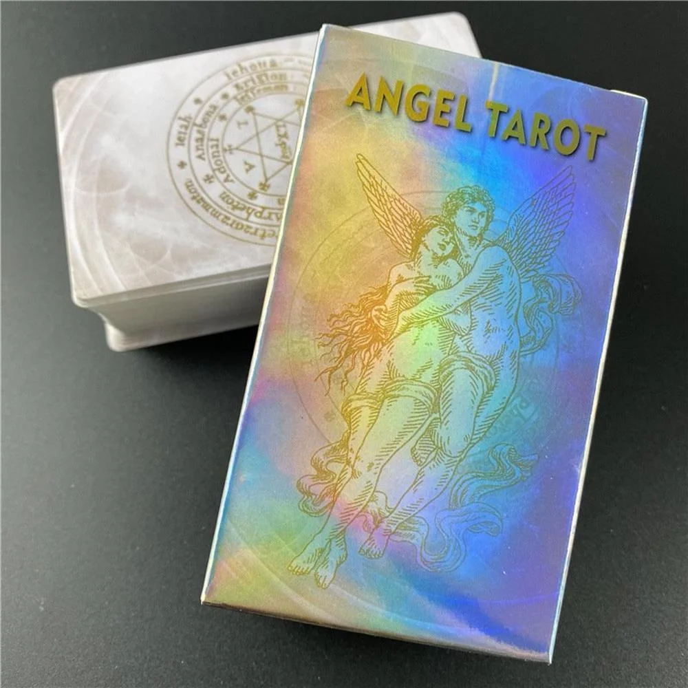 10.3*6cm Angel Tarot Card Deck Holographic Laser Edition Pocket Size 78 Pcs Cards