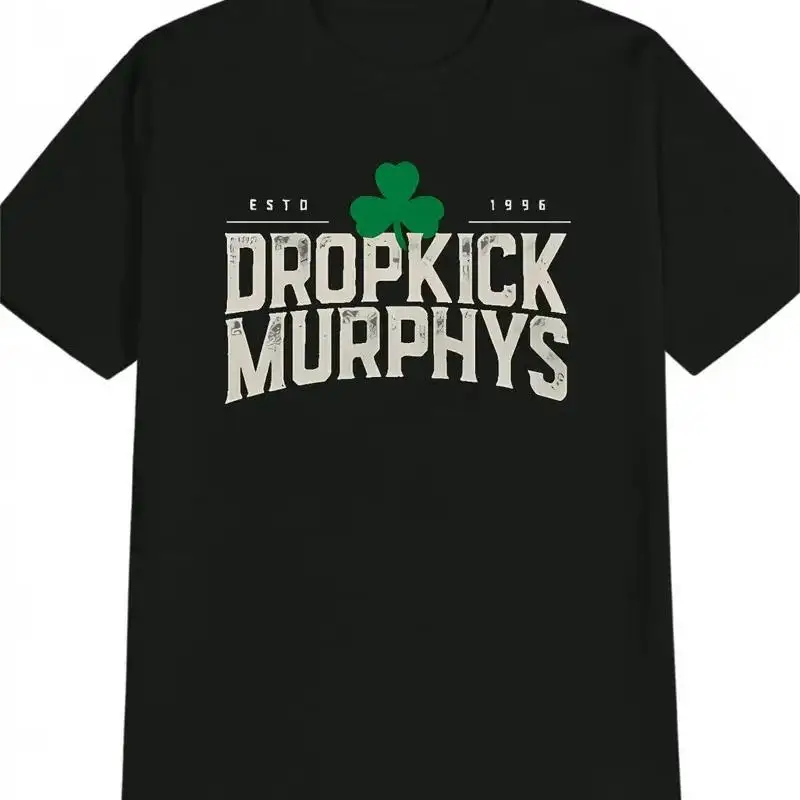 Men's Casual Crew Neck  T shirt with Fun 3D Print Design Black DROPKICK MURPHY ò