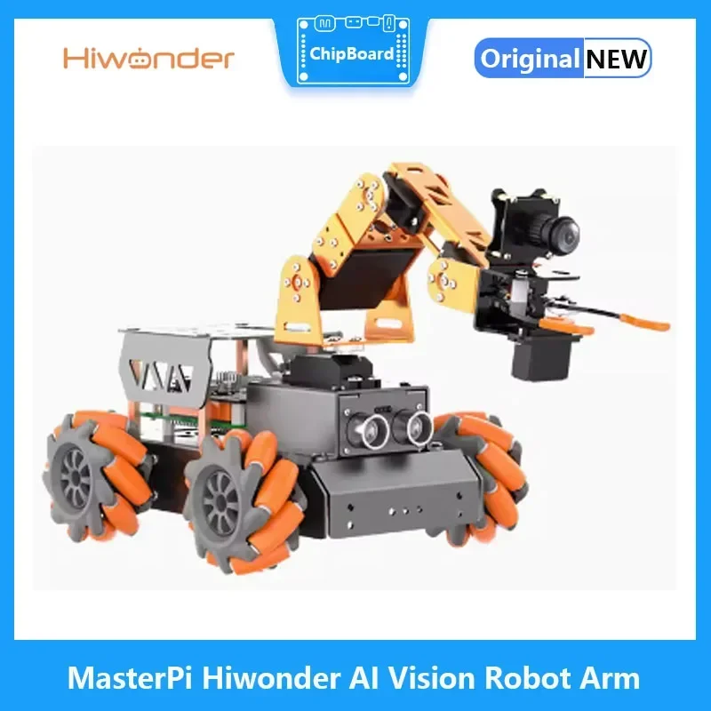 MasterPi Hiwonder AI Vision Robot Arm Mecanum Wheels Open Source Robot Car With Raspberry Pi Board Choose