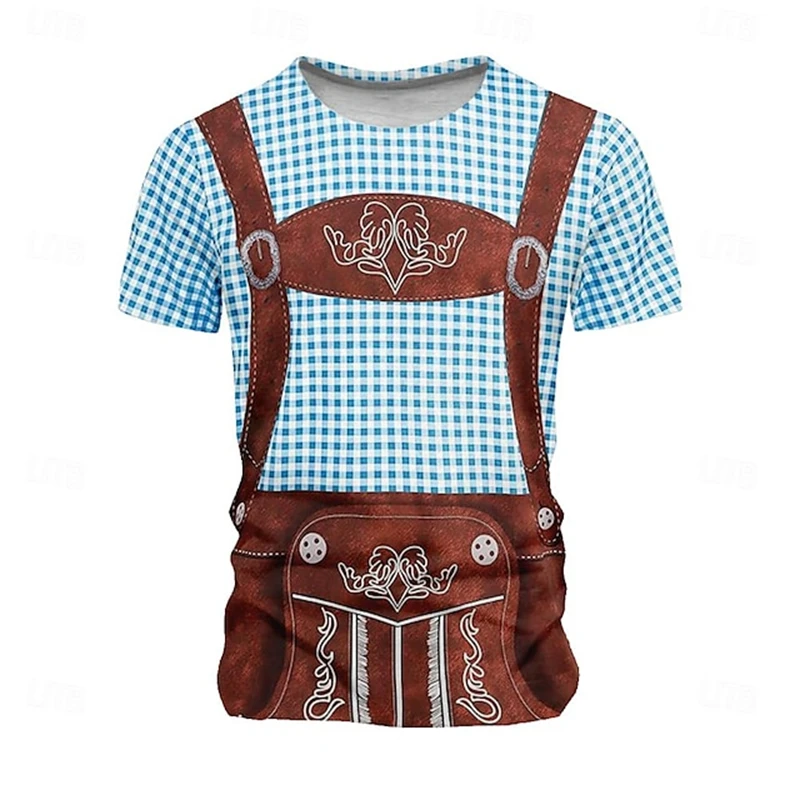 Oktoberfest Beer Bavarian 3D Print T-shirt For Men Women Graphic T-shirt Cosplay  Unisex Casual Short Sleeve Tees Funny Wear