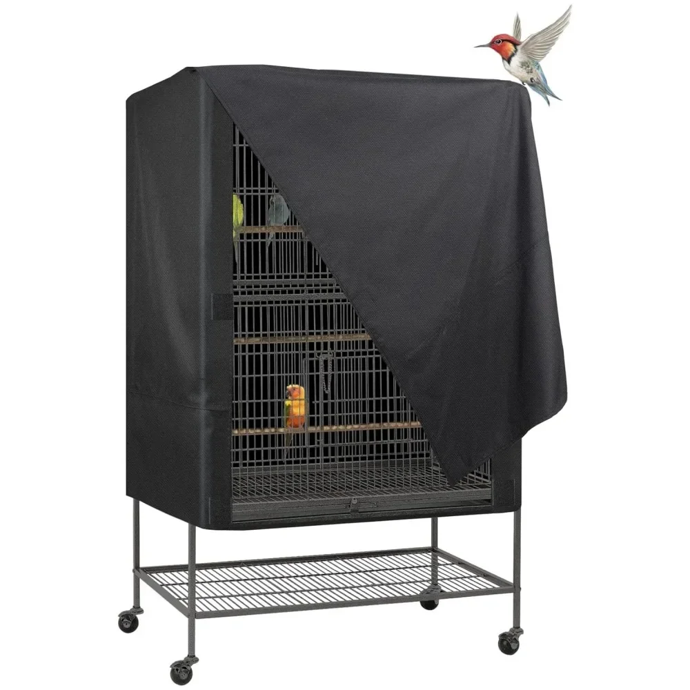 Bird Cage Protective Cover 210D Oxford Cloth Waterproof And Dustproof Bird Cage Black Color Household Pet Supplies