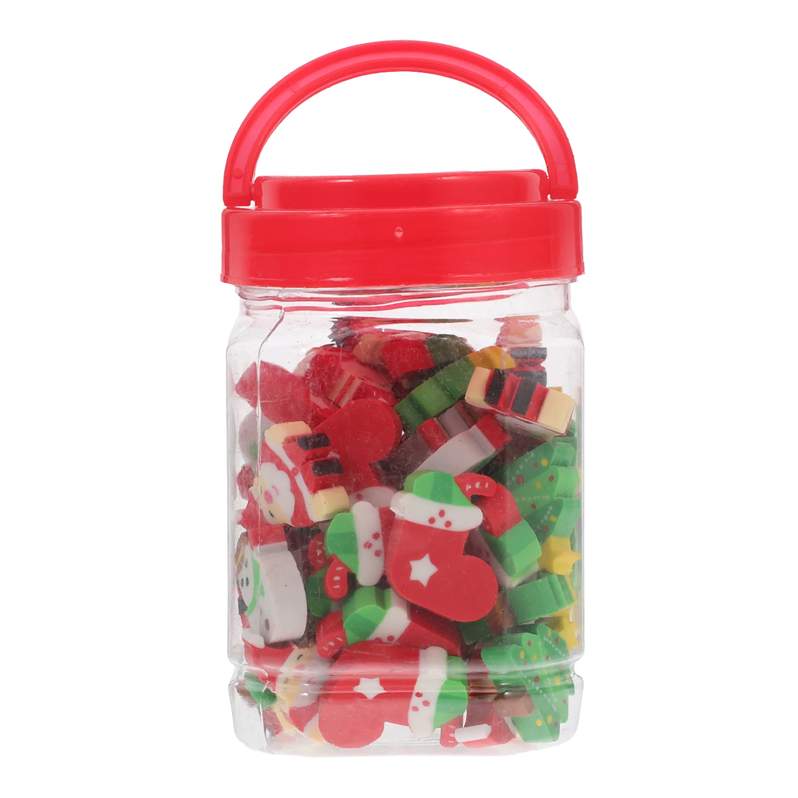 

50Pcs Christmas Erasers Santa Claus Snowman Christmas Tree Shaped Holiday Season Classroom Rewards Party Favors Kids