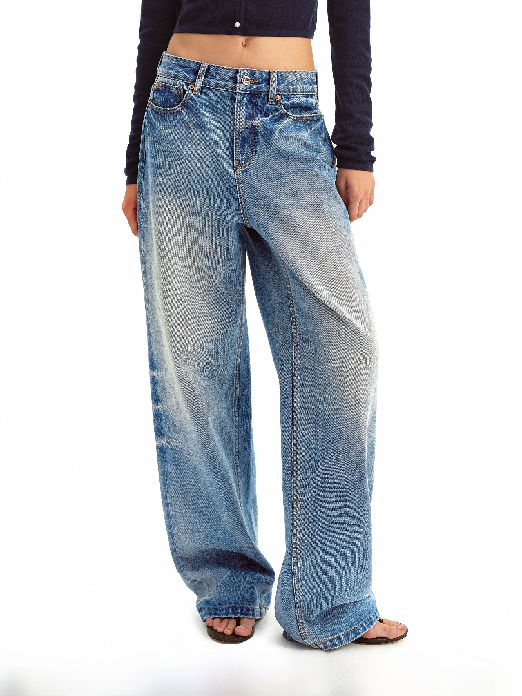 

Джинсы PUKI женские классические из хлопкового денима с низкой посадкой, свободные, утягивающие, фасон «морковки», без стрейча, стандартный крой