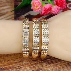 A Lady Full Rhinestone Golden Bangle Girl Alloy Bracelet Moroccan Bridal Wedding Jewelry