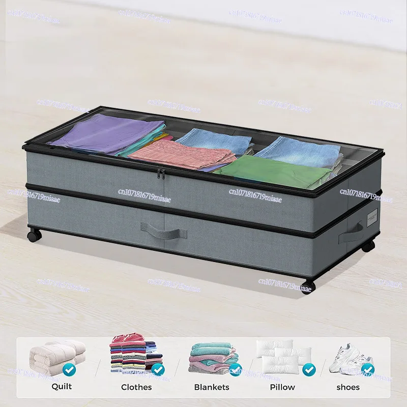 Bed Bottom Folding Baffle Shoes Clothes Storage Box Retractable Bed Bottom Storage Rack