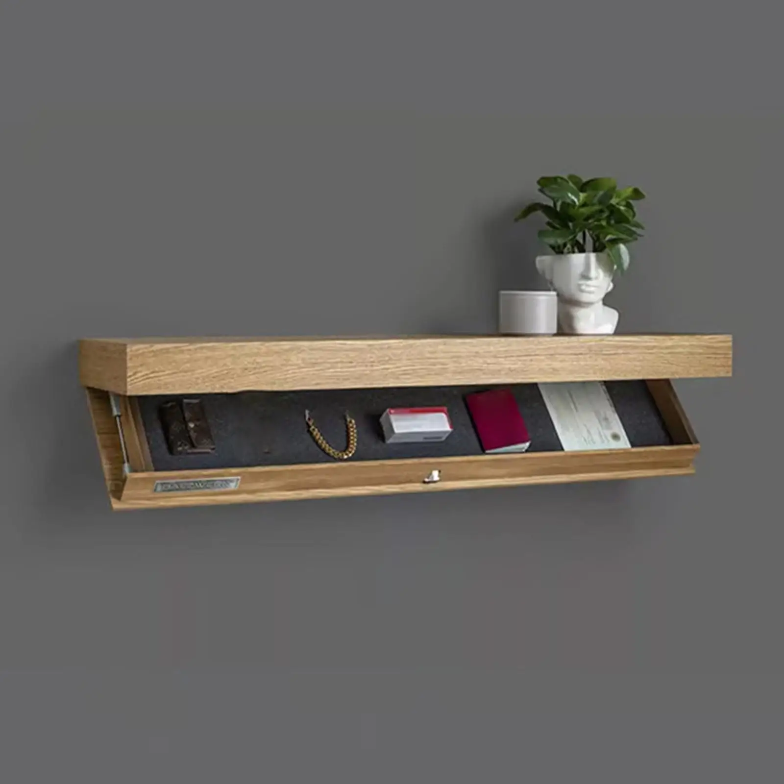 

Concealed Floating Shelf Fashion Storage Rack for Dorm Bathroom Apartment