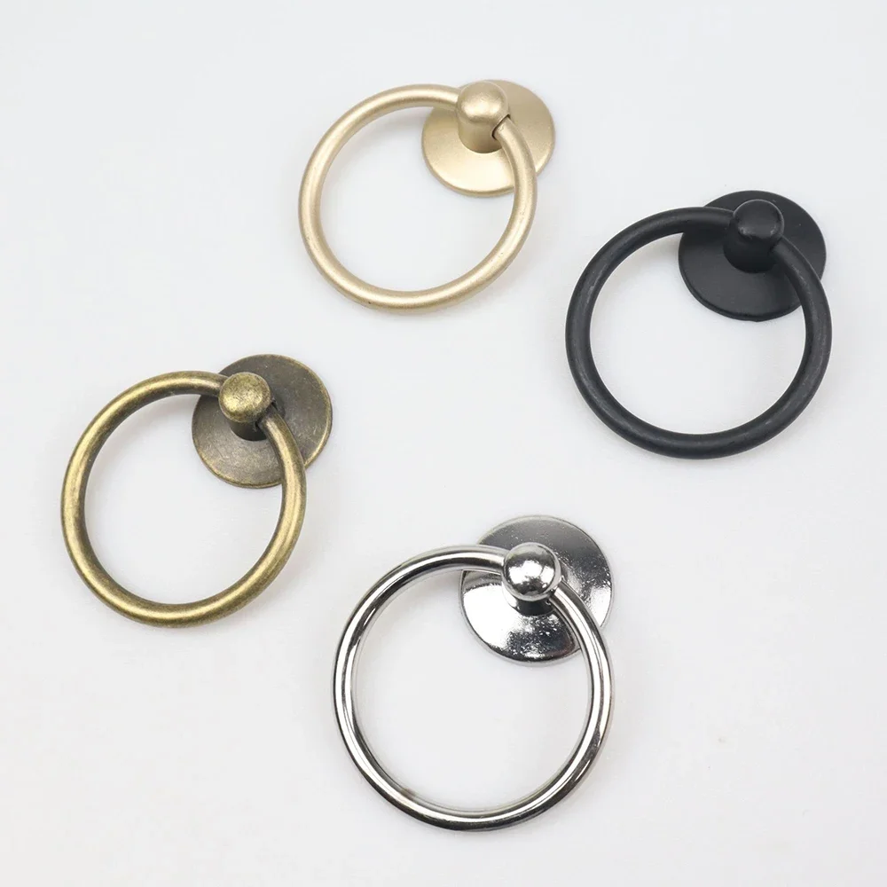 Nordic Modern Minimalist Home Improvement Drawer Ring Single Hole Pull Ring American Golden Wardrobe Door Handle Drawer Knobs