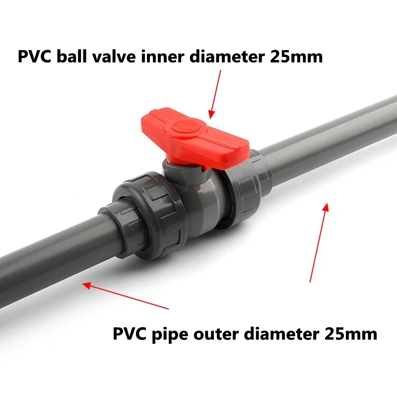 20/25/32/40/5063/75/90/110mm armatura zaworów rura PVC zawory kulowe nawadnianie ogrodu złącze fajka wodna Adapter akwarium