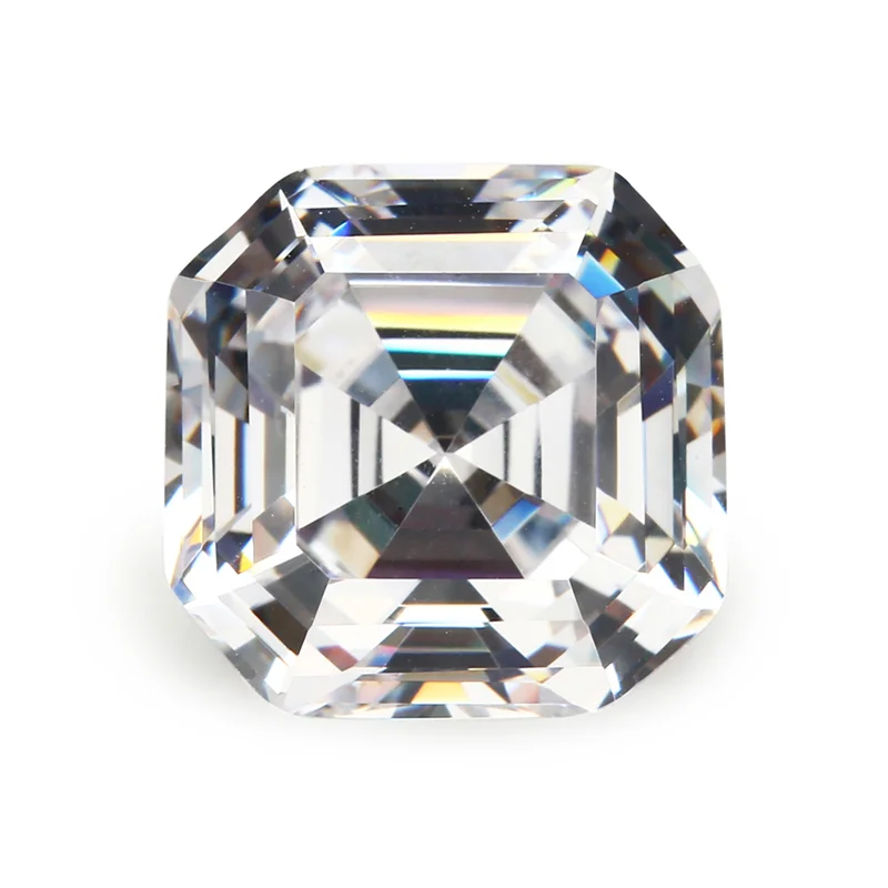 Cubic Zirconia taglia 3 x3 ~ 12x12mm forma quadrata Asscher Cut White 5A gemme sintetiche in pietra sciolta Cubic Zirconia per gioielli