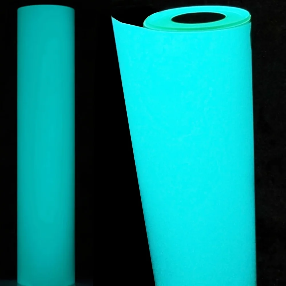 Luminous heat transfer vinyl, size 12 inches * 4 feet, suitable for T-shirts, PU elastic vinyl