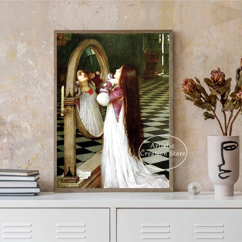 John William Waterhouse Painting Prints Cleopatra Retro Painting Lamia Saint Cecilia Canvas Poster Wall Living Room Home Decor