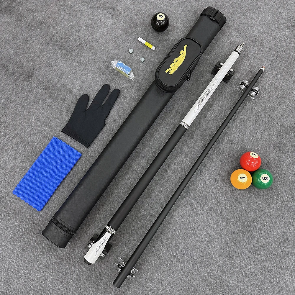 

Leopard-pattern billiard cue set, complete with cue case accessories. Suitable for both beginners and experienced players.