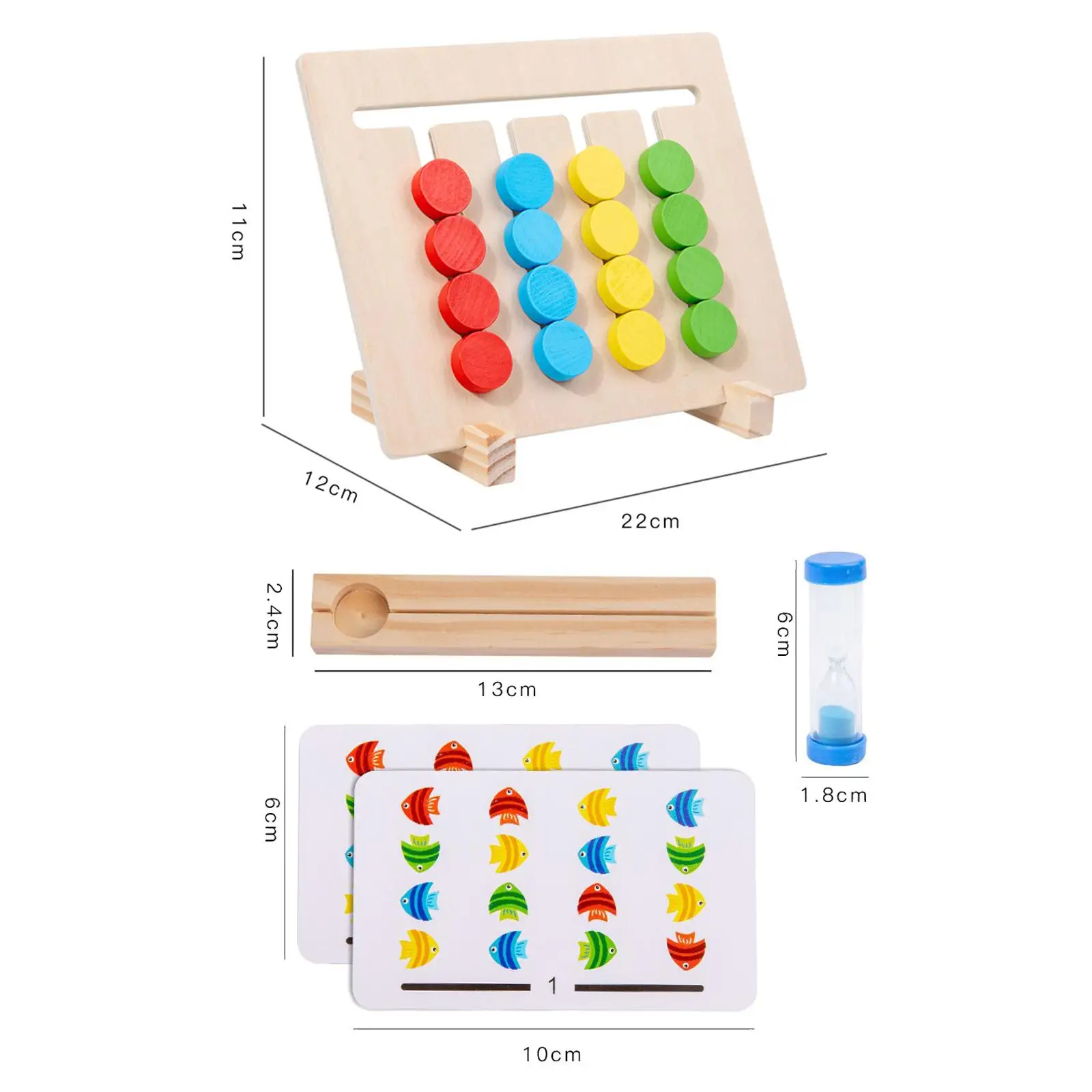 Rompecabezas de madera deslizante para niños, rompecabezas Montessori de colores y formas para niños pequeños