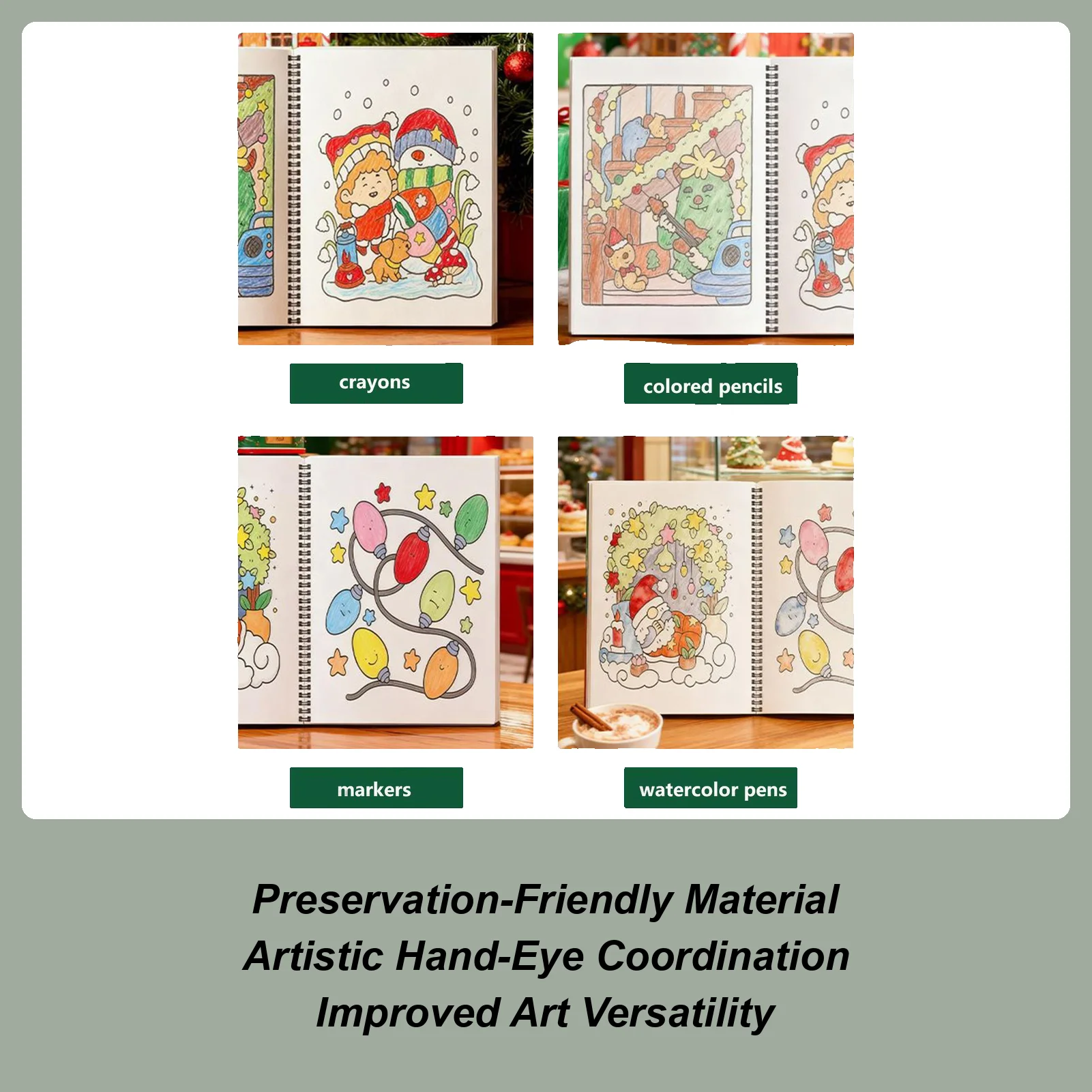 

Раскраска, игрушка, управляемая книжка-раскраска для раннего обучения, Рождественская тема, игрушка для мелков, карандашей, самолетов, классной комнаты, кабинета