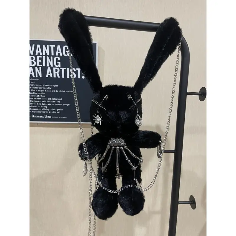 Y2K Subculture Japanese Original Gothic Style Lolita Crossbody Bag Plush Rabbit Cartoon Cute Sweet Cool Girl Versatile Backpack