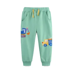 Jumping Meters 2-7T Boys Girls Sweatpants Drawstring Embroidery Full Length Children's Clothes Fashion Kids Trousers