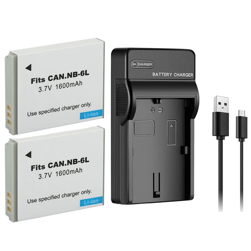 

1600mAh NB 6L NB6L NB-6L Battery+USB Charger for Canon Powershot SX240 SX275 SX280 SX510 SX700 HS S95 IXUS 310 HS SX500 SX170 IS