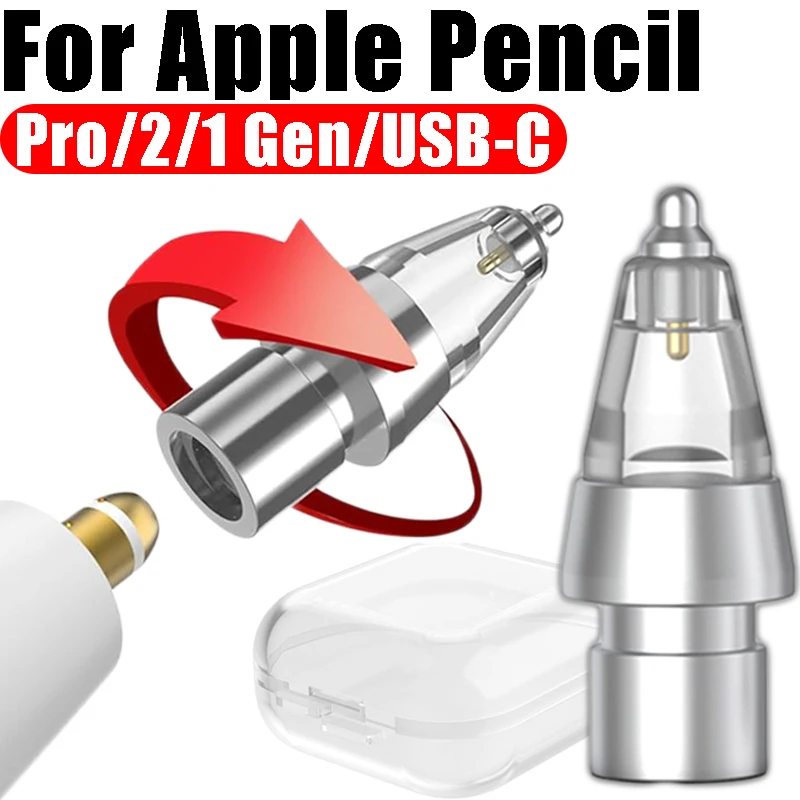 Metal Pencil Tips for Apple Pencil Pro 2/1 USB-C Pencils Nibs For iPencil Point Precise Control Stylus Pen Tips for Paper Film