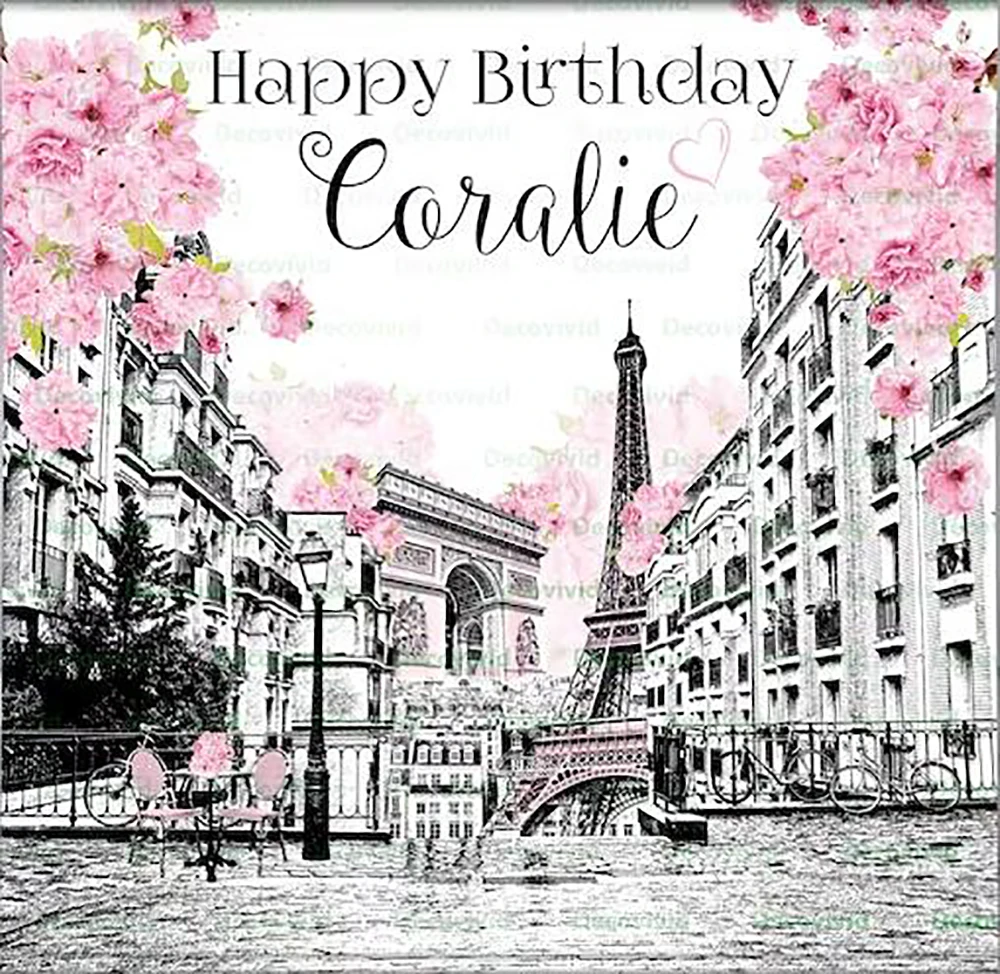 Custom Paris Cafe France City Eiffel Tower Parisian Streets Birthday Bridal Shower French backdrop party  backgrounds