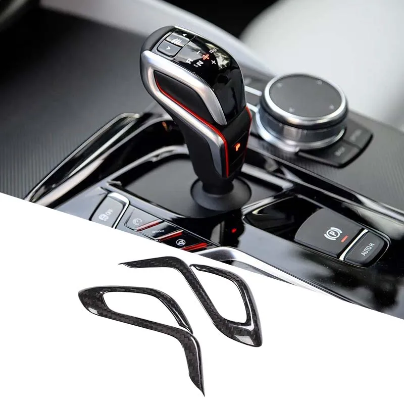 

Gear Shift Knob Cover Real Carbon Fiber Gearshift Frame Decoration Car Gadgets For BMW M Series M5 F90 X3M F97 X4M F98 2018-2024