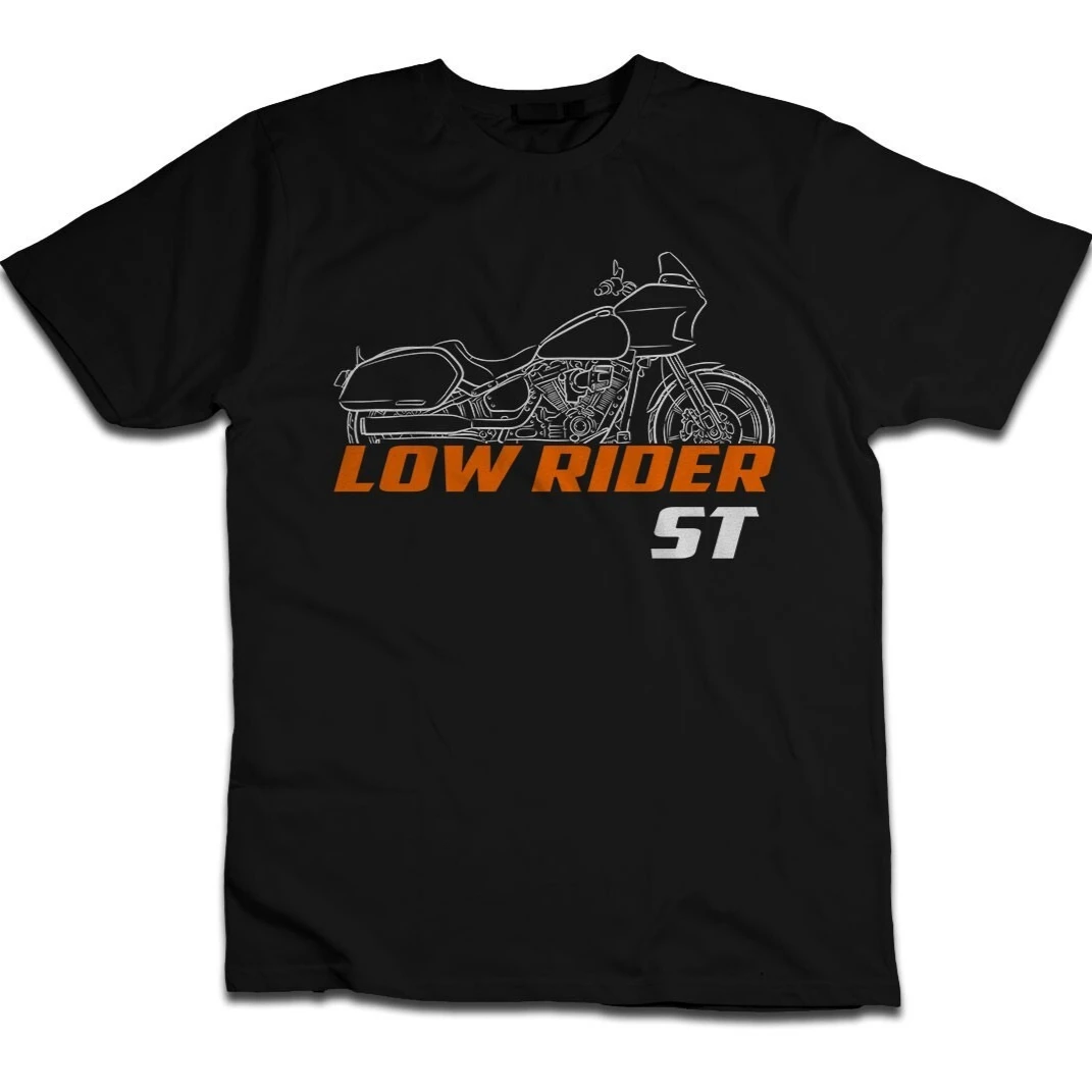 

2022-2024 Models FXLRST Low Rider ST Motorcycle T-Shirt 100% Cotton O-Neck Short Sleeve Summer Casual Mens T-shirt Streetwear