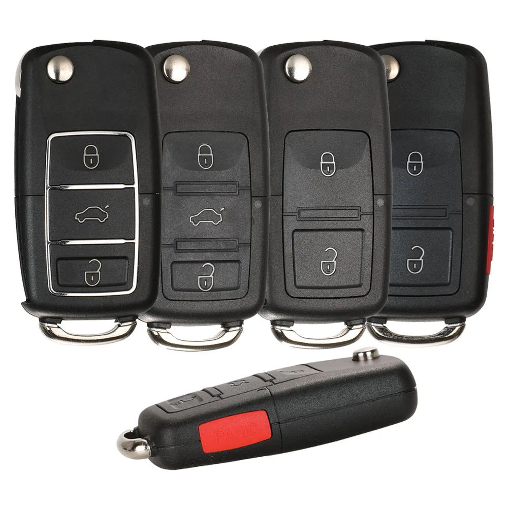 

Jingyuqin 5pcs Flip Remote Car Key Fob Shell HU66 For Volkswagen VW Golf 4 5 6 Jetta Passat CC Tiguan Polo Beetle Touran Skoda