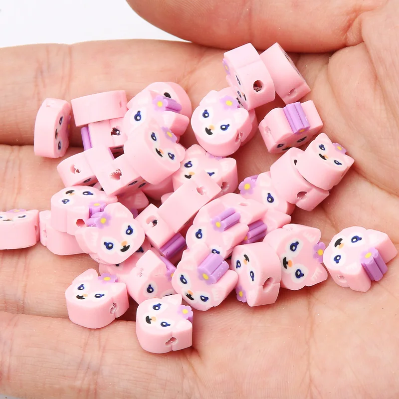 20/50/100pcs Cartoon Animal Polymer Clay Beads perline distanziali allentate fatte a mano per gioielli che fanno accessori per collana braccialetto