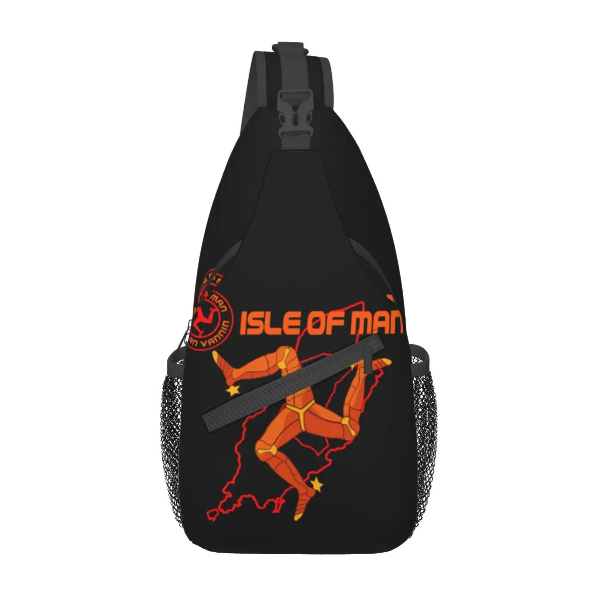 The Isle Of Man Race Crossbody Sling Bag Small Chest Bag Vintage Motorcycle Shoulder Backpack Daypack Travel Hiking Sports Pack