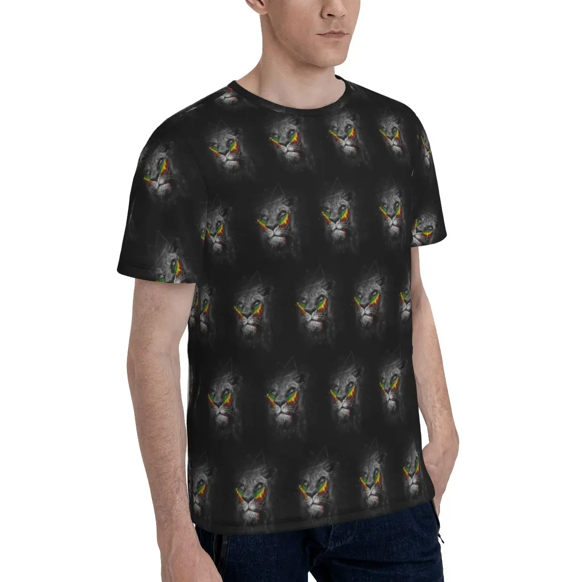 Rastafarian Amaiquina Reggae Rasta Lion Street Skullies T-Shirt for Men Cotton T Shirts Men's Tees Short Summer Clothes Tops