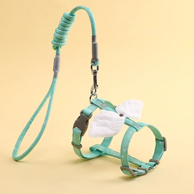 Sweet  Angel Wing Cat Harness 120cm Leash Outdoor Cat Dog Harness and Leash Set Water Proof Vest Chest Strap Kitten Accessories