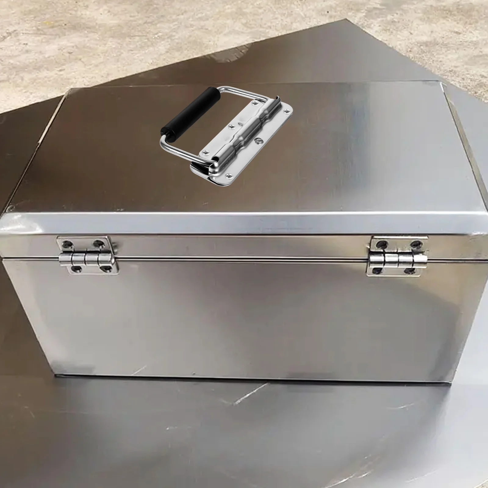 Caixa de ferramentas dobrável de aço inoxidável alça durável portátil multi-purpose diy ferramenta de reparo armazenamento resistente alça com mola