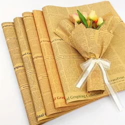 5pcs Vintage Gift Flower Wrapping Paper English Kraft Paper