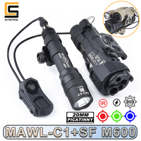 Airsoft Tactical MAWL-C1 Red/Green/Blue Dot IR Laser IR Light LED Flashlight Surefir M600DF High Power Lamp Hunting Accessories