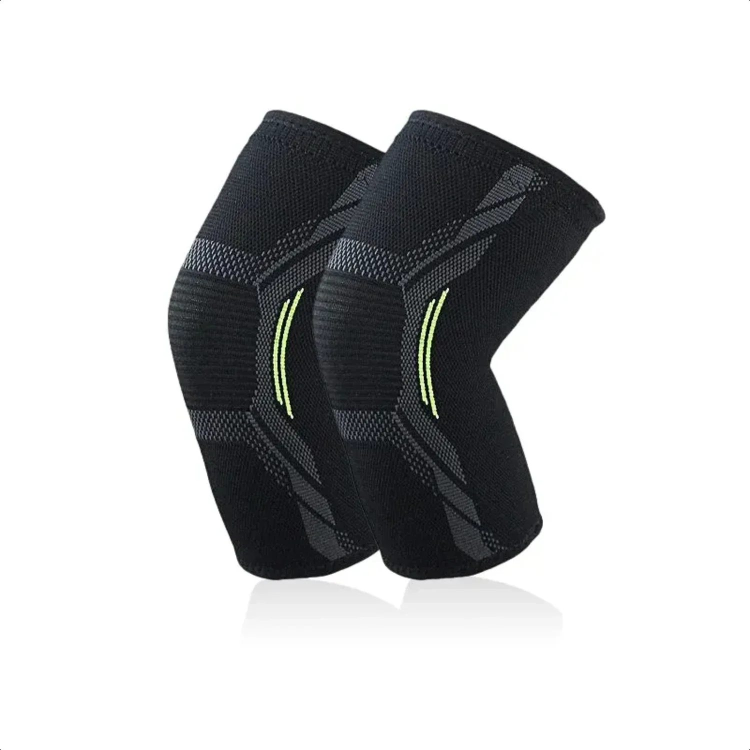 Single Knitted Nylon Sports Knee Pad Riding Protective Gear Running Basketball Skipping Rope Warm Knee Pad Foot Cold Proof Black