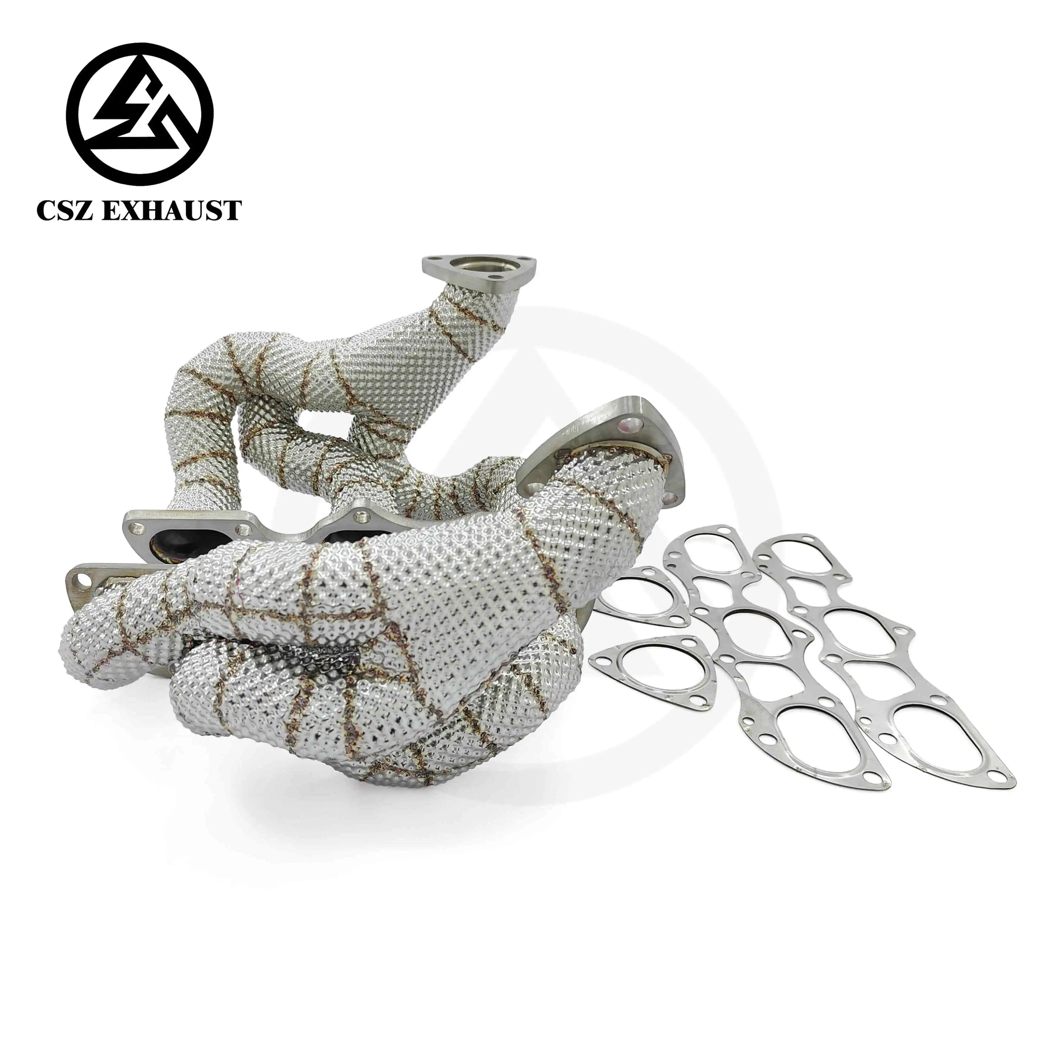 Exhaust For Porsche 911 For 991.2  For Turbo 3.8T  For Straight-Through Equal-Length Manifold Header Exhaust With Heat Shield