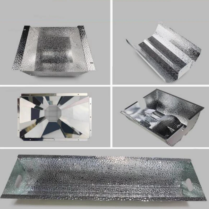 High Reflectivity 95% Bean Pattern Hammer Pattern Embossed Mirror Aluminum Plate Plant Lighting Lampshade Custom Processing