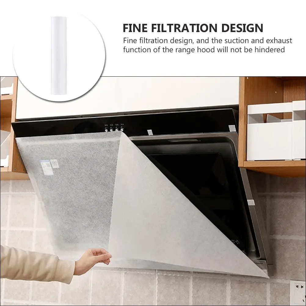 1 Roll Range Hood Oilproof Sticker Premium Nonwoven Kitchen Ventilator Oil Filter Paper Oil Absorption Filter Cover for Home